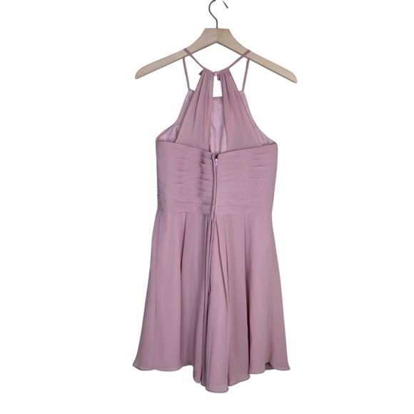 Azazie Ginny Junior Special Occasion A-Line Chiffon Dress in Dusty Rose Small - Picture 4 of 11